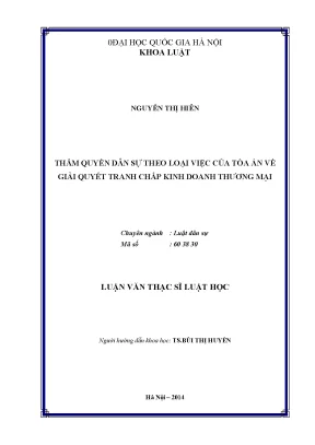 Thẩm quyền dân sự trong giải quyết tranh chấp kinh doanh