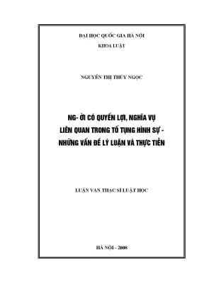 Người có quyền lợi và nghĩa vụ liên quan trong tố tụng