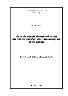 Nghiên cứu các tội xâm phạm chế độ hôn nhân và gia đình