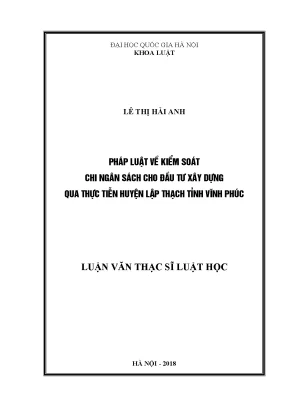 Kiểm Soát Chi Ngân Sách Đầu Tư Xây Dựng Tại Huyện Lập