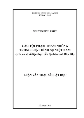 Nghiên cứu tội phạm tham nhũng trong luật hình sự Việt