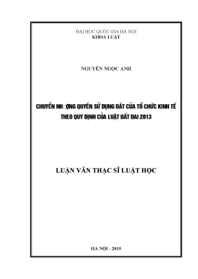 Chuyển Nhượng Quyền Sử Dụng Đất Của Tổ Chức Kinh Tế Theo