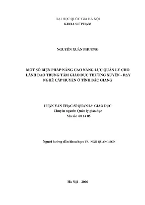 Nâng cao năng lực quản lý cho lãnh đạo trung tâm giáo