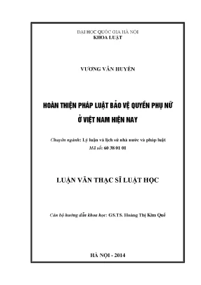 Hoàn thiện pháp luật bảo vệ quyền phụ nữ ở Việt Nam