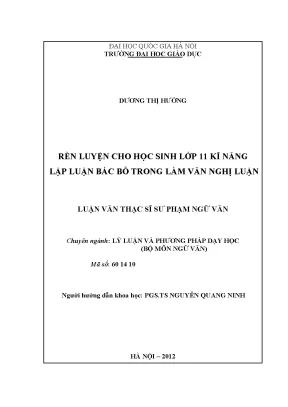 Rèn Luyện Kỹ Năng Lập Luận Bác Bỏ Cho Học Sinh Lớp 11