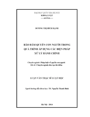 Bảo Đảm Quyền Con Người Trong Xử Lý Hành Chính: Nghiên