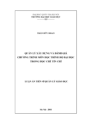 Quản lý và đánh giá chương trình môn học đại học trong