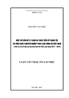 Phân Tích Phạm Tội Chuyên Nghiệp Theo Luật Hình Sự Việt