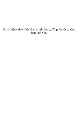 Cải tiến chính sách kế toán tại công ty vật tư tổng hợp