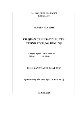 Nâng cao hiệu quả hoạt động của Cơ quan Cảnh sát điều