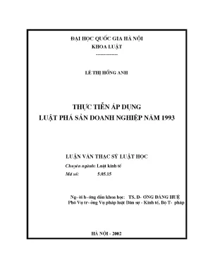 Thực Tiễn Áp Dụng Luật Phá Sản Doanh Nghiệp Tại Việt Nam