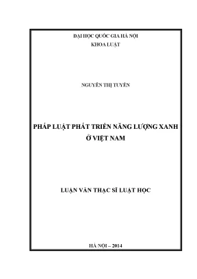 Phát Triển Năng Lượng Xanh Ở Việt Nam: Luận Văn Thạc Sĩ