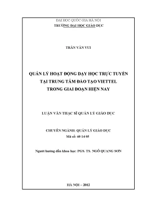 Quản Lý Dạy Học Trực Tuyến Tại Trung Tâm Đào Tạo Viettel