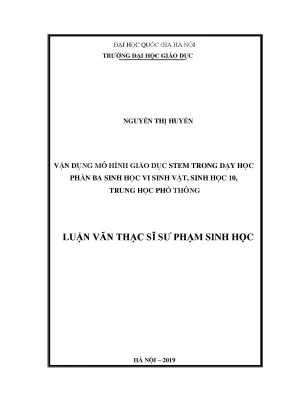 Ứng dụng mô hình giáo dục STEM trong dạy học sinh học 10