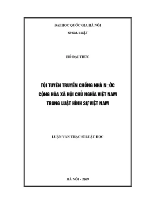 Tội Tuyên Truyền Chống Nhà Nước Cộng Hòa Xã Hội Chủ