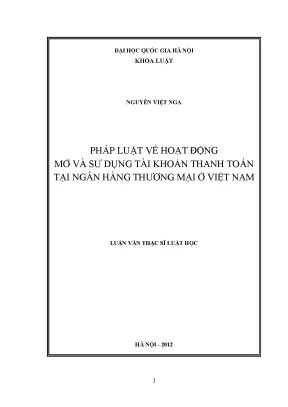 Nghiên cứu pháp luật về tài khoản thanh toán tại ngân