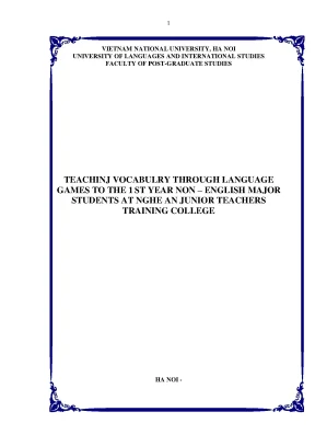 Nghiên cứu sử dụng trò chơi ngôn ngữ để dạy từ vựng cho