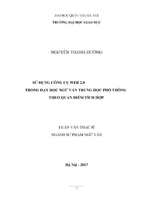 Ứng dụng công cụ Web 2.0 trong dạy học Ngữ văn THPT theo
