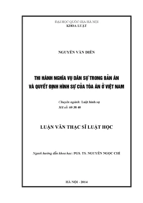 Nghiên cứu thi hành nghĩa vụ dân sự trong bản án hình sự