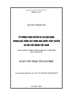 Tư Tưởng Phân Quyền và Ứng Dụng Trong Xây Dựng Nhà Nước 