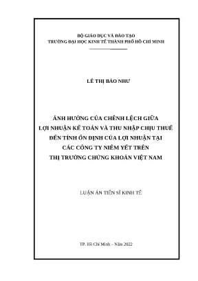Ảnh hưởng của chênh lệch lợi nhuận kế toán và thu nhập