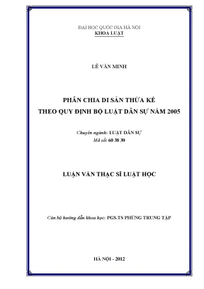 Phân Chia Di Sản Thừa Kế Theo Bộ Luật Dân Sự 2005