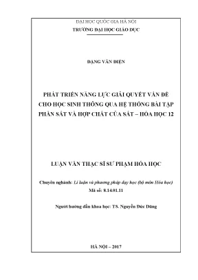 Phát Triển Năng Lực Giải Quyết Vấn Đề Cho Học Sinh Qua