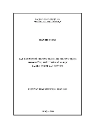 Nâng cao năng lực giải quyết vấn đề qua dạy học phương