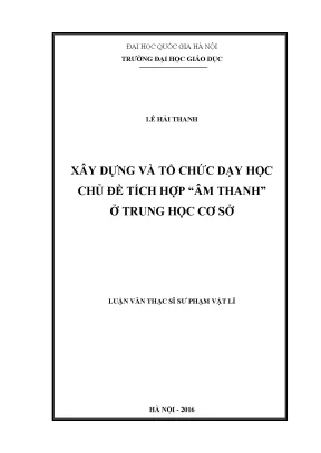 Xây Dựng và Tổ Chức Dạy Học Tích Hợp Âm Thanh Ở Trung