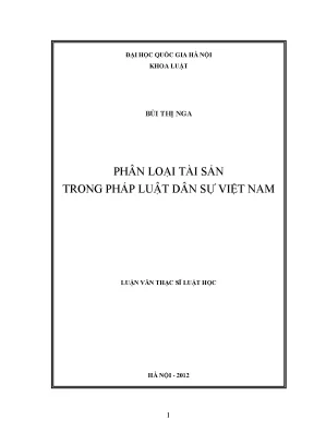 Phân loại tài sản trong pháp luật dân sự Việt Nam: