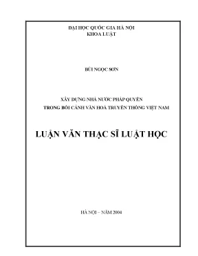 Xây Dựng Nhà Nước Pháp Quyền Trong Bối Cảnh Văn Hóa