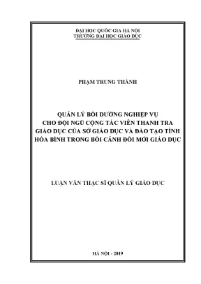 Quản lý bồi dưỡng nghiệp vụ cho cộng tác viên thanh tra