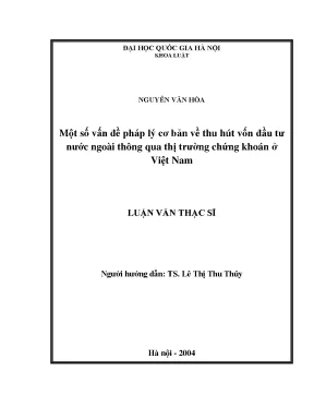 Pháp lý về thu hút vốn đầu tư nước ngoài qua thị trường