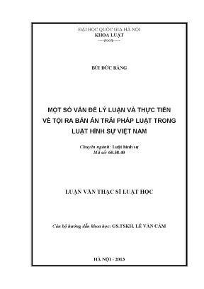 Tội Ra Bản Án Trái Pháp Luật Trong Luật Hình Sự Việt