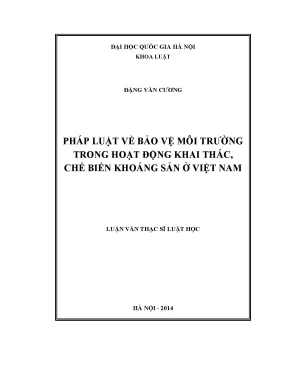 Bảo Vệ Môi Trường Trong Khai Thác Khoáng Sản Ở Việt Nam