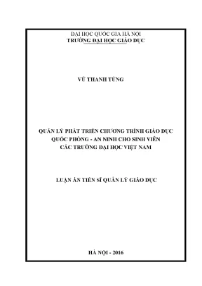Quản lý phát triển chương trình giáo dục quốc phòng an