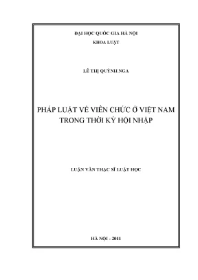 Pháp Luật Viên Chức Ở Việt Nam Trong Thời Kỳ Hội Nhập