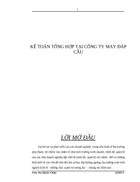 Kế Toán Tổng Hợp Tại Công Ty May Đáp Cầu: Phân Tích và