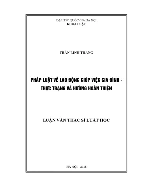 Hoàn thiện pháp luật về lao động giúp việc gia đình tại
