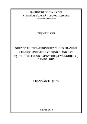 Yếu Tố Tác Động Đến Ý Kiến Phản Hồi Của Sinh Viên Về
