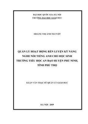 Quản lý rèn luyện kỹ năng nghe nói tiếng Anh cho học