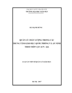 Quản lý chất lượng giáo dục quốc phòng và an ninh theo