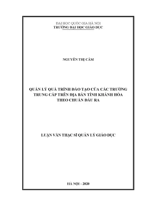 Quản Lý Đào Tạo Trung Cấp Tại Khánh Hòa Theo Chuẩn Đầu Ra