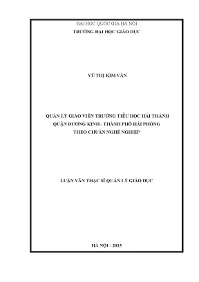 Quản lý giáo viên tiểu học Hải Thành theo chuẩn nghề nghiệp