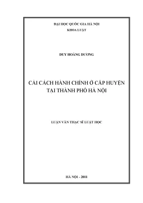 Cải Cách Hành Chính Cấp Huyện Tại Hà Nội: Thực Trạng và