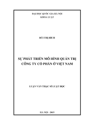 Mô Hình Quản Trị Công Ty Cổ Phần Ở Việt Nam: Phát Triển