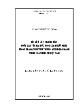 Tội cố ý gây thương tích trong trạng thái tinh thần bị