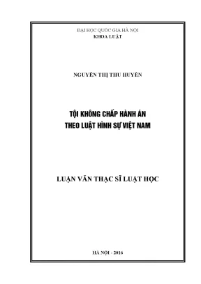 Tội Không Chấp Hành Án Theo Luật Hình Sự Việt Nam