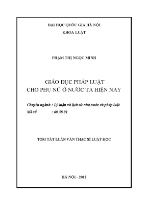 Giáo Dục Pháp Luật Cho Phụ Nữ Tại Việt Nam: Thực Trạng