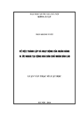 Thành lập và hoạt động của ngân hàng nước ngoài tại Lào